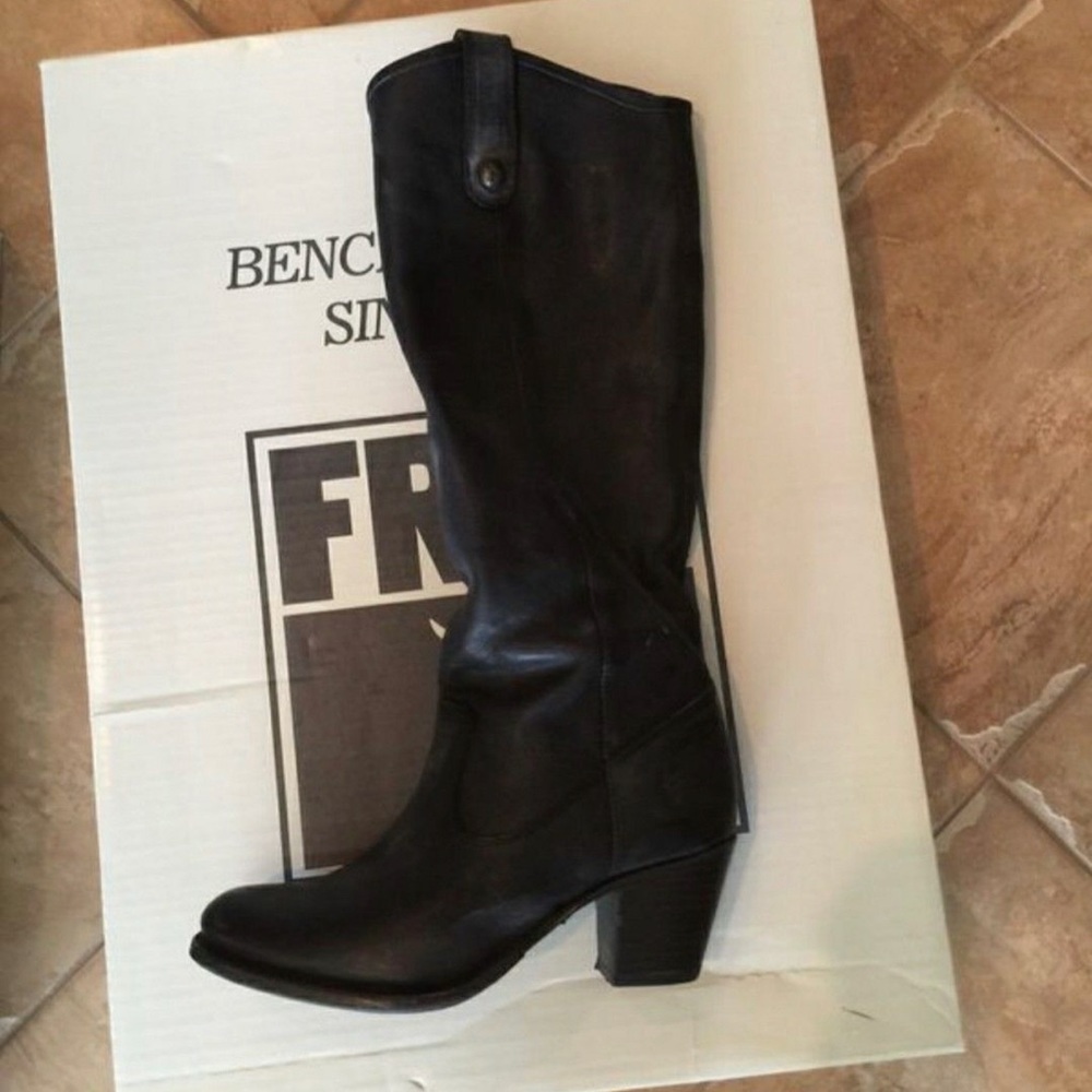 Frye riding boots.
